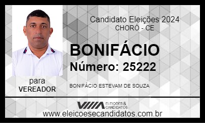 Candidato BONIFÁCIO 2024 - CHORÓ - Eleições