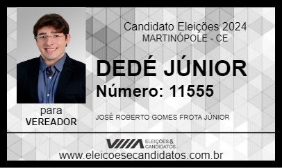 Candidato DEDÉ JÚNIOR 2024 - MARTINÓPOLE - Eleições