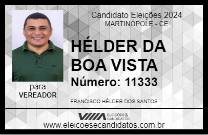 Candidato HÉLDER DA BOA VISTA 2024 - MARTINÓPOLE - Eleições