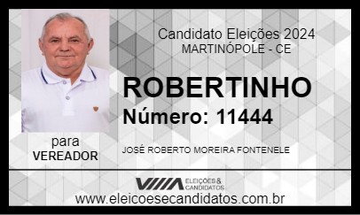 Candidato ROBERTINHO 2024 - MARTINÓPOLE - Eleições