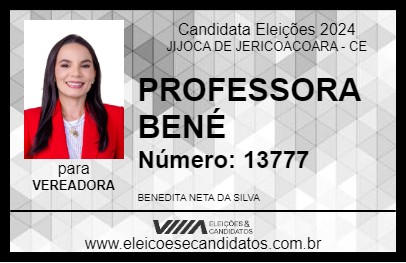 Candidato PROFESSORA BENÉ 2024 - JIJOCA DE JERICOACOARA - Eleições