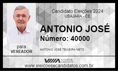 Candidato ANTONIO JOSÉ 2024 - UBAJARA - Eleições