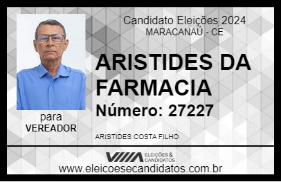 Candidato ARISTIDES DA FARMACIA 2024 - MARACANAÚ - Eleições