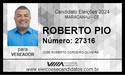 Candidato ROBERTO PIO 2024 - MARACANAÚ - Eleições