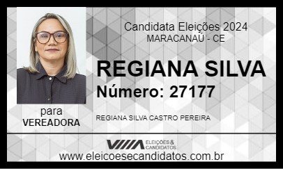 Candidato REGIANA SILVA 2024 - MARACANAÚ - Eleições