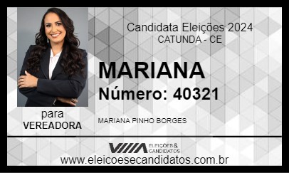 Candidato MARIANA 2024 - CATUNDA - Eleições