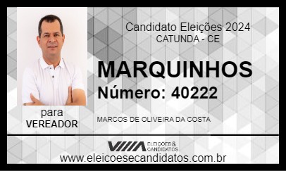 Candidato MARQUINHOS 2024 - CATUNDA - Eleições