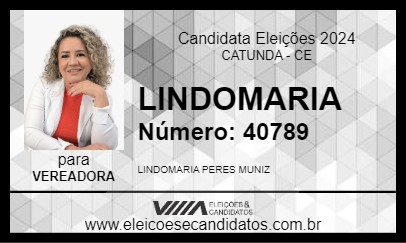 Candidato LINDOMARIA 2024 - CATUNDA - Eleições