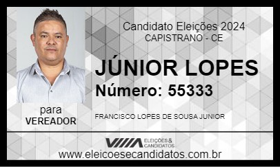 Candidato JÚNIOR LOPES 2024 - CAPISTRANO - Eleições