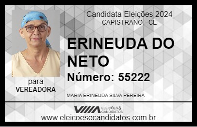 Candidato ERINEUDA DO NETO 2024 - CAPISTRANO - Eleições