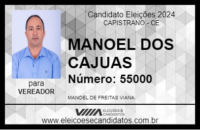 Candidato MANOEL DOS CAJUAS 2024 - CAPISTRANO - Eleições