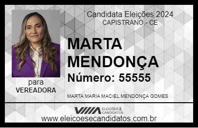 Candidato MARTA MENDONÇA 2024 - CAPISTRANO - Eleições