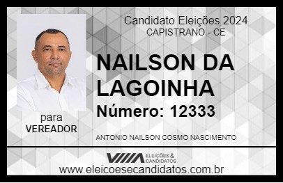 Candidato NAILSON DA LAGOINHA 2024 - CAPISTRANO - Eleições