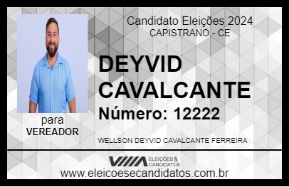 Candidato DEYVID CAVALCANTE 2024 - CAPISTRANO - Eleições