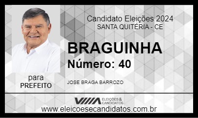 Candidato BRAGUINHA 2024 - SANTA QUITÉRIA - Eleições