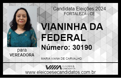 Candidato VIANINHA DA FEDERAL 2024 - FORTALEZA - Eleições