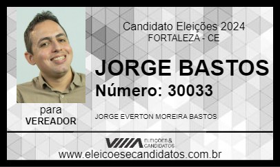 Candidato JORGE BASTOS 2024 - FORTALEZA - Eleições