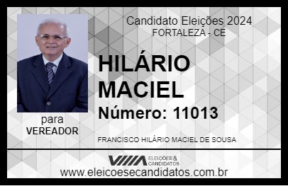 Candidato HILÁRIO MACIEL 2024 - FORTALEZA - Eleições