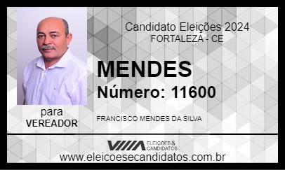 Candidato MENDES 2024 - FORTALEZA - Eleições