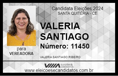 Candidato VALERIA SANTIAGO 2024 - SANTA QUITÉRIA - Eleições