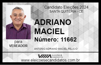 Candidato ADRIANO MACIEL 2024 - SANTA QUITÉRIA - Eleições