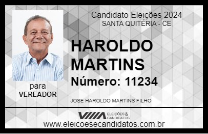 Candidato HAROLDO MARTINS 2024 - SANTA QUITÉRIA - Eleições