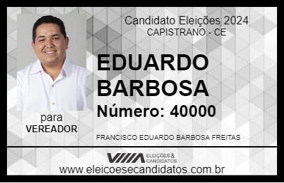 Candidato EDUARDO BARBOSA 2024 - CAPISTRANO - Eleições