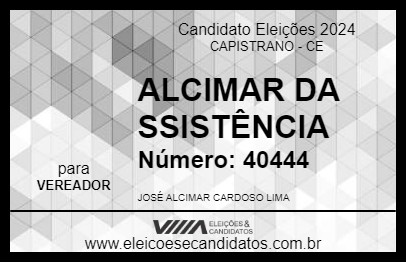 Candidato ALCIMAR DA ASSISTÊNCIA 2024 - CAPISTRANO - Eleições