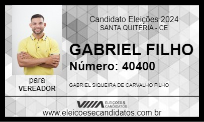 Candidato GABRIEL FILHO 2024 - SANTA QUITÉRIA - Eleições