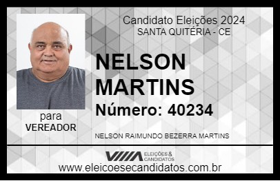 Candidato NELSON MARTINS 2024 - SANTA QUITÉRIA - Eleições