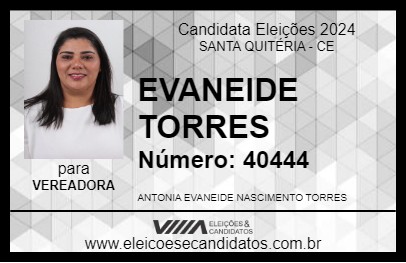 Candidato EVANEIDE TORRES 2024 - SANTA QUITÉRIA - Eleições