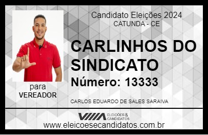 Candidato CARLINHOS DO SINDICATO 2024 - CATUNDA - Eleições