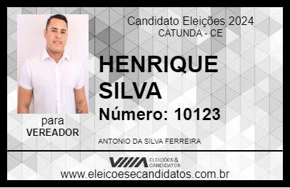 Candidato HENRIQUE SILVA 2024 - CATUNDA - Eleições