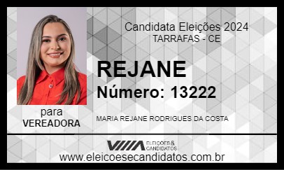 Candidato REJANE 2024 - TARRAFAS - Eleições