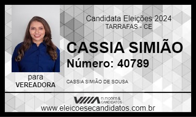 Candidato CASSIA SIMIÃO 2024 - TARRAFAS - Eleições