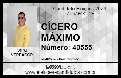 Candidato CÍCERO MÁXIMO 2024 - TARRAFAS - Eleições