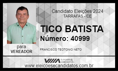 Candidato TICO BATISTA 2024 - TARRAFAS - Eleições