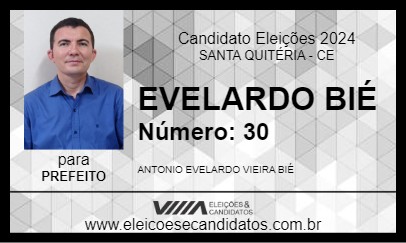 Candidato EVELARDO BIÉ 2024 - SANTA QUITÉRIA - Eleições