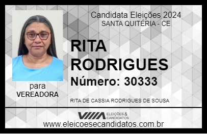 Candidato RITA RODRIGUES 2024 - SANTA QUITÉRIA - Eleições