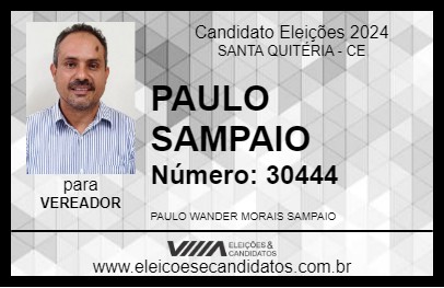 Candidato PAULO SAMPAIO 2024 - SANTA QUITÉRIA - Eleições