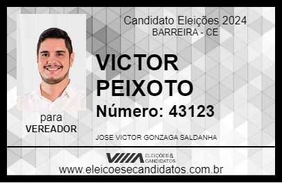 Candidato VICTOR PEIXOTO 2024 - BARREIRA - Eleições