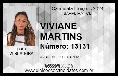 Candidato VIVIANE MARTINS 2024 - BARREIRA - Eleições