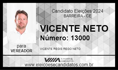 Candidato VICENTE NETO 2024 - BARREIRA - Eleições