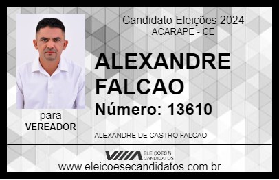 Candidato ALEXANDRE FALCAO 2024 - ACARAPE - Eleições