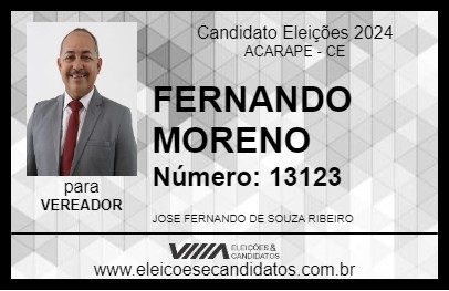 Candidato FERNANDO MORENO 2024 - ACARAPE - Eleições