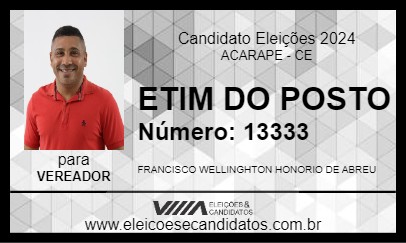 Candidato ETIM DO POSTO 2024 - ACARAPE - Eleições