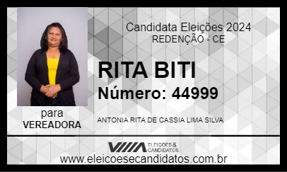 Candidato RITA BITI 2024 - REDENÇÃO - Eleições