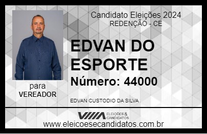 Candidato EDVAN DO ESPORTE 2024 - REDENÇÃO - Eleições