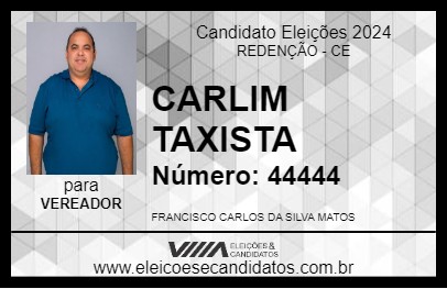 Candidato CARLIM TAXISTA 2024 - REDENÇÃO - Eleições