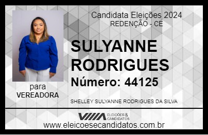 Candidato SULYANNE RODRIGUES 2024 - REDENÇÃO - Eleições